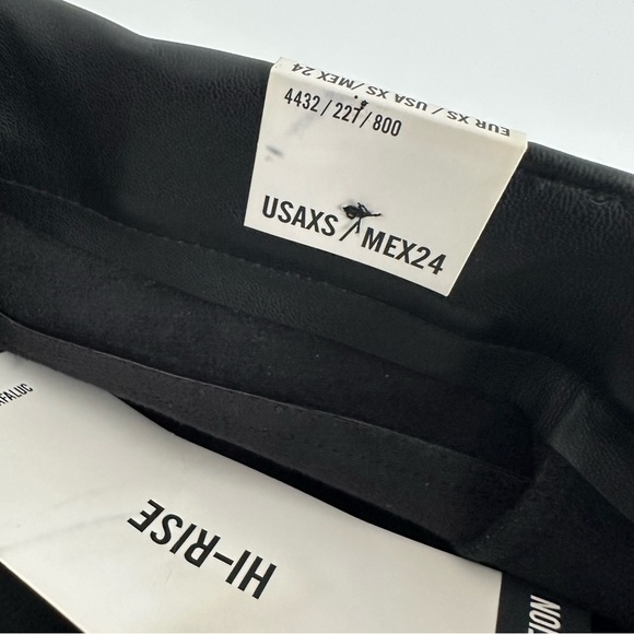 ZARA faux leather Legging Collection high rise black XS rock matrix goth metal - Picture 13 of 16